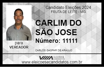 Candidato CARLIM DO SÃO JOSE 2024 - FRUTA DE LEITE - Eleições