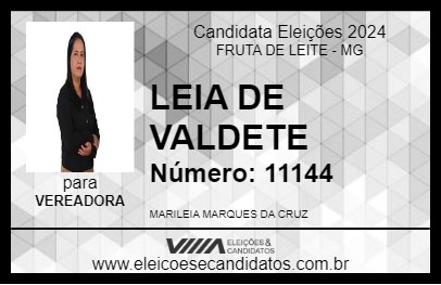 Candidato LEIA DE VALDETE 2024 - FRUTA DE LEITE - Eleições