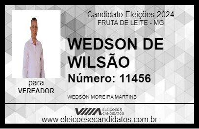 Candidato WEDSON DE WILSÃO 2024 - FRUTA DE LEITE - Eleições