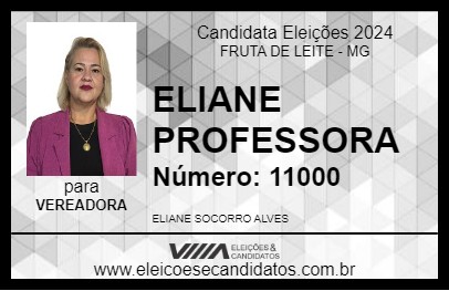 Candidato ELIANE PROFESSORA 2024 - FRUTA DE LEITE - Eleições