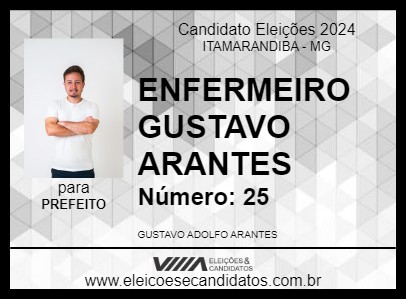 Candidato ENFERMEIRO GUSTAVO ARANTES 2024 - ITAMARANDIBA - Eleições