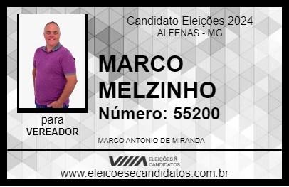 Candidato MARCO MELZINHO 2024 - ALFENAS - Eleições