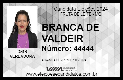 Candidato BRANCA DE VALDEIR 2024 - FRUTA DE LEITE - Eleições