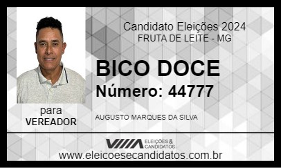 Candidato BICO DOCE 2024 - FRUTA DE LEITE - Eleições