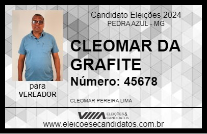 Candidato CLEOMAR DA GRAFITE 2024 - PEDRA AZUL - Eleições