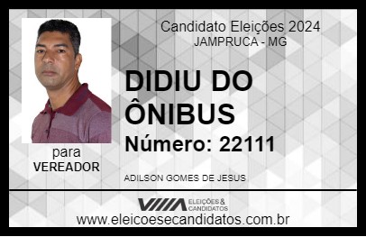 Candidato DIDIU DO ÔNIBUS 2024 - JAMPRUCA - Eleições