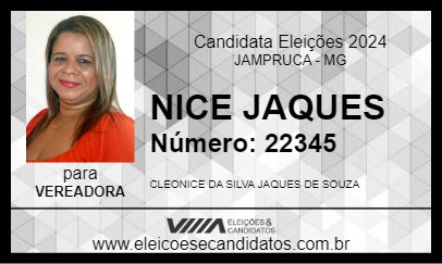 Candidato NICE JAQUES 2024 - JAMPRUCA - Eleições