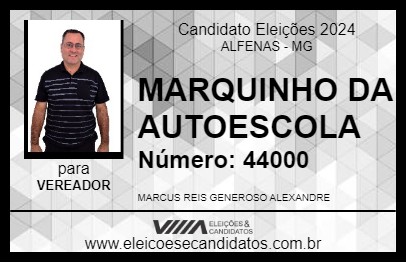 Candidato MARQUINHO DA AUTOESCOLA 2024 - ALFENAS - Eleições