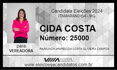 Candidato CIDA COSTA 2024 - ITAMARANDIBA - Eleições