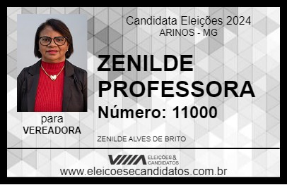 Candidato ZENILDE PROFESSORA 2024 - ARINOS - Eleições