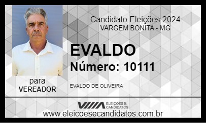 Candidato EVALDO 2024 - VARGEM BONITA - Eleições