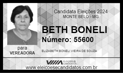 Candidato BETH BONELI 2024 - MONTE BELO - Eleições