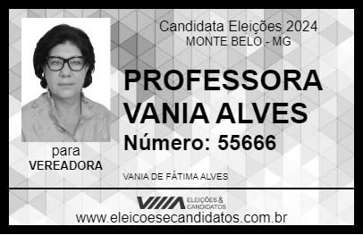 Candidato PROFESSORA VANIA ALVES 2024 - MONTE BELO - Eleições