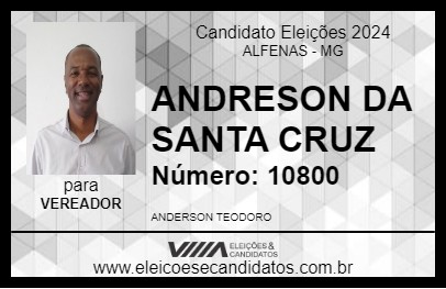 Candidato ANDERSON DA SANTA CRUZ 2024 - ALFENAS - Eleições