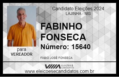 Candidato FABINHO FONSECA 2024 - LAJINHA - Eleições