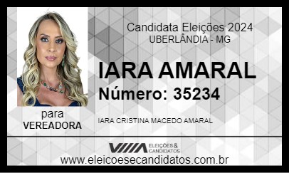 Candidato IARA AMARAL 2024 - UBERLÂNDIA - Eleições