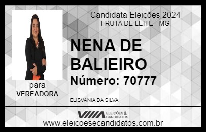 Candidato NENA DE BALIEIRO 2024 - FRUTA DE LEITE - Eleições