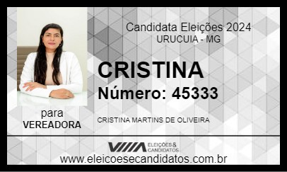 Candidato CRISTINA 2024 - URUCUIA - Eleições