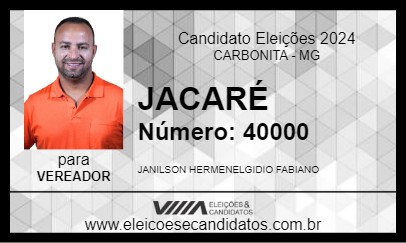 Candidato JACARÉ 2024 - CARBONITA - Eleições