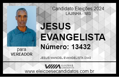 Candidato JESUS EVANGELISTA 2024 - LAJINHA - Eleições