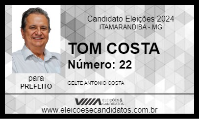 Candidato TOM COSTA 2024 - ITAMARANDIBA - Eleições