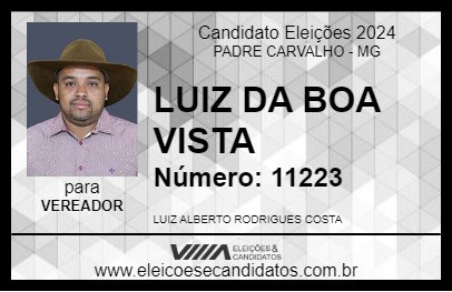 Candidato LUIZ DA BOA VISTA 2024 - PADRE CARVALHO - Eleições