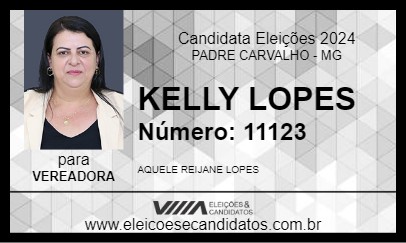 Candidato KELLY LOPES 2024 - PADRE CARVALHO - Eleições