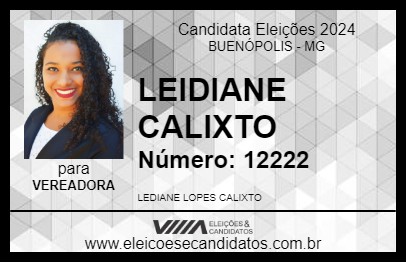 Candidato LEIDIANE CALIXTO 2024 - BUENÓPOLIS - Eleições