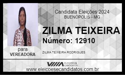 Candidato ZILMA TEIXEIRA 2024 - BUENÓPOLIS - Eleições