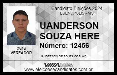 Candidato UANDERSON SOUZA HERE 2024 - BUENÓPOLIS - Eleições