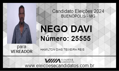 Candidato NEGO DAVI 2024 - BUENÓPOLIS - Eleições