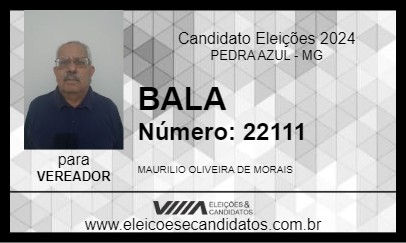 Candidato BALA 2024 - PEDRA AZUL - Eleições