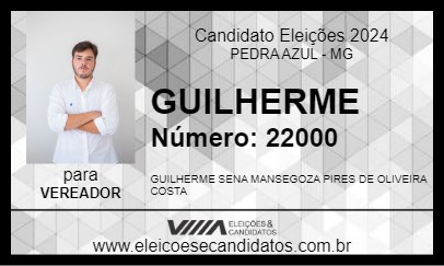 Candidato GUILHERME 2024 - PEDRA AZUL - Eleições