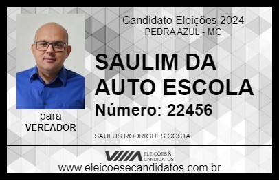 Candidato SAULIM DA AUTO ESCOLA 2024 - PEDRA AZUL - Eleições