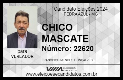 Candidato CHICO MASCATE 2024 - PEDRA AZUL - Eleições