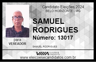 Candidato SAMUEL RODRIGUES 2024 - BELO HORIZONTE - Eleições