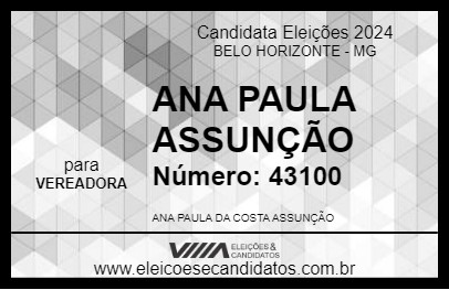 Candidato ANA PAULA ASSUNÇÃO 2024 - BELO HORIZONTE - Eleições