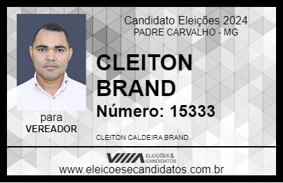 Candidato CLEITON BRAND 2024 - PADRE CARVALHO - Eleições