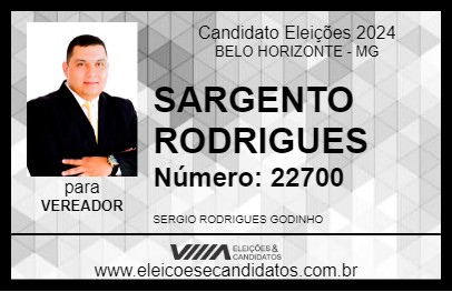 Candidato SARGENTO RODRIGUES 2024 - BELO HORIZONTE - Eleições