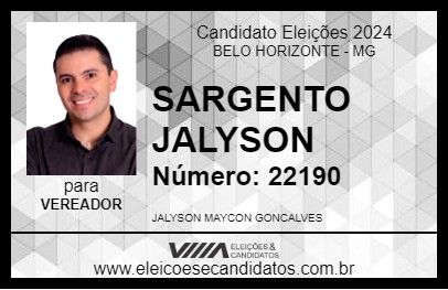 Candidato SARGENTO JALYSON 2024 - BELO HORIZONTE - Eleições