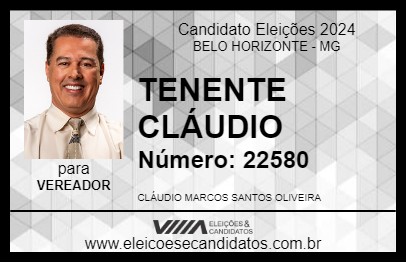 Candidato TENENTE CLÁUDIO 2024 - BELO HORIZONTE - Eleições