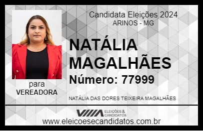 Candidato NATÁLIA MAGALHÃES 2024 - ARINOS - Eleições