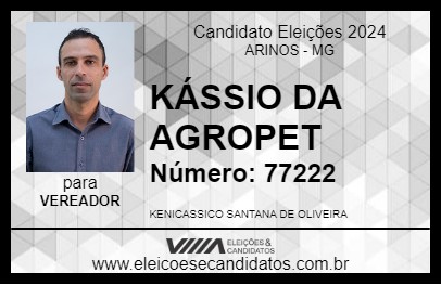 Candidato KÁSSIO DA AGROPET 2024 - ARINOS - Eleições