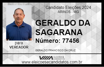 Candidato GERALDO DE SAGARANA 2024 - ARINOS - Eleições