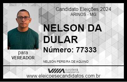 Candidato NELSON DA DULAR 2024 - ARINOS - Eleições