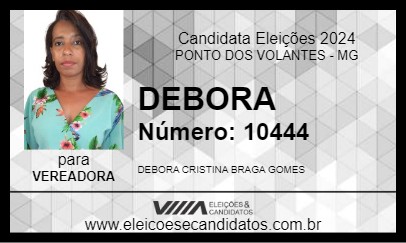 Candidato DEBORA 2024 - PONTO DOS VOLANTES - Eleições