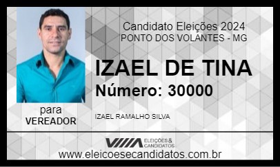 Candidato IZAEL DE TINA 2024 - PONTO DOS VOLANTES - Eleições