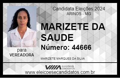 Candidato MARIZETE MARQUES 2024 - ARINOS - Eleições