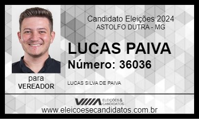 Candidato LUCAS PAIVA 2024 - ASTOLFO DUTRA - Eleições