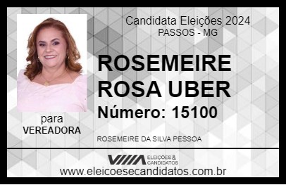 Candidato ROSEMEIRE ROSA UBER 2024 - PASSOS - Eleições